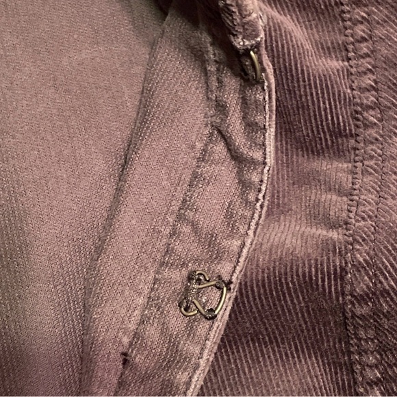 Chico’s Brown Corduroy Military Jacket Hook & Eye Grommet Front size 1 - Picture 8 of 14